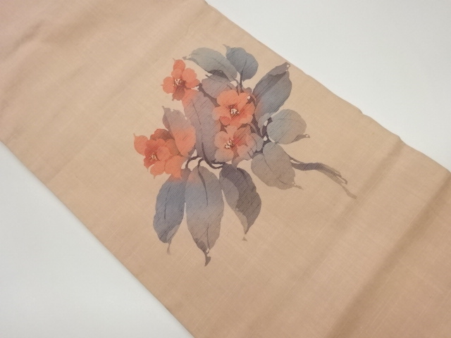 JAPANESE KIMONO / VINTAGE NAGOYA OBI / TSUMUGI / FLOWER / ARTIST WORK